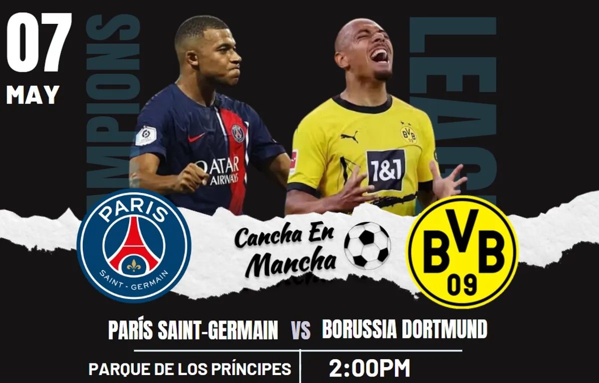 Alineaciones del PSG y Borussia Dortmund para el choque por la semifinal de la UEFA Champions League